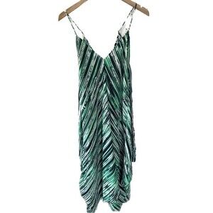 Mahina Hawaii Boutique Spaghetti Adjustable Back Tie Handkerchief Midi Dress L